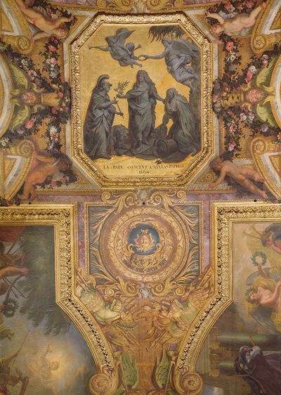 Peace Made at Aix-la-Chapelle in 1668, Ceiling Painting from the Galerie des Glaces by Charles Le Brun